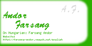 andor farsang business card